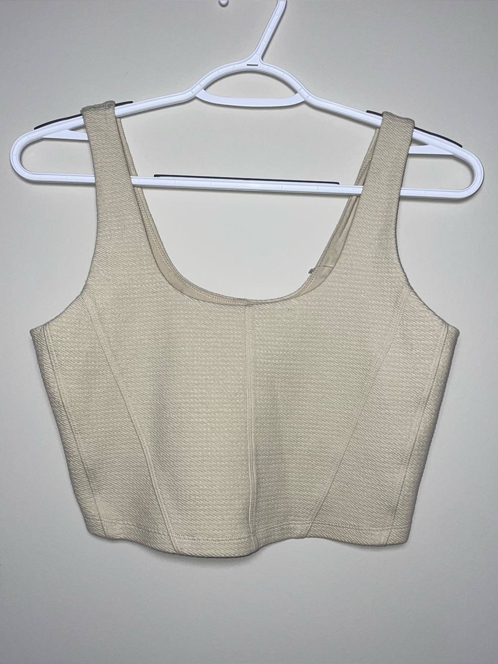 Offline By Aerie Beige M Lined Cotton Blend Corset Top NWT Clean Girl Summer